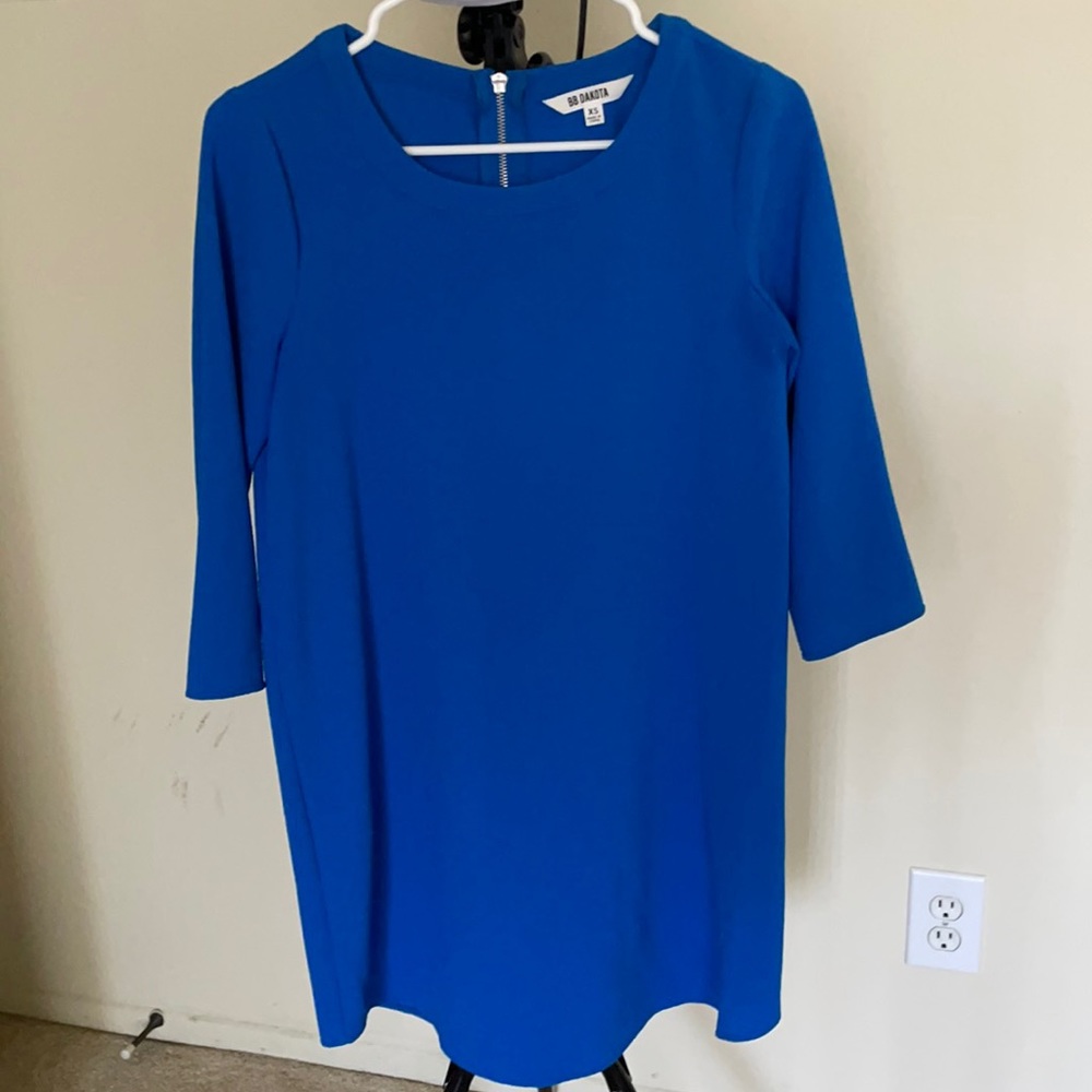 BB Dakota Royal Blue XS Midi Dress with 3/4 Sleeves